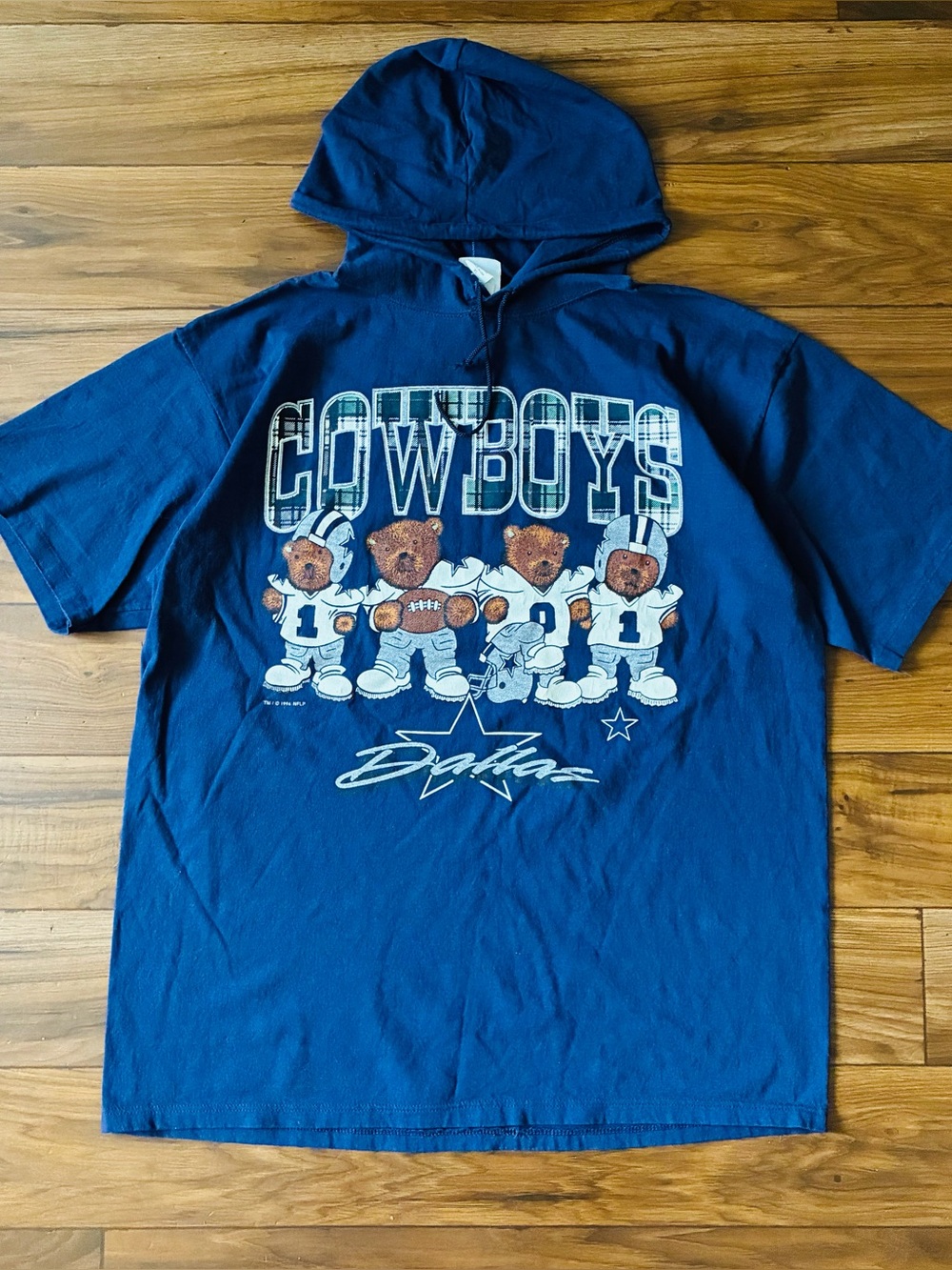 Vintage Game Day By Cliff Engle Dallas Cowboy Bear Hoodie Shirt Mens Size XL